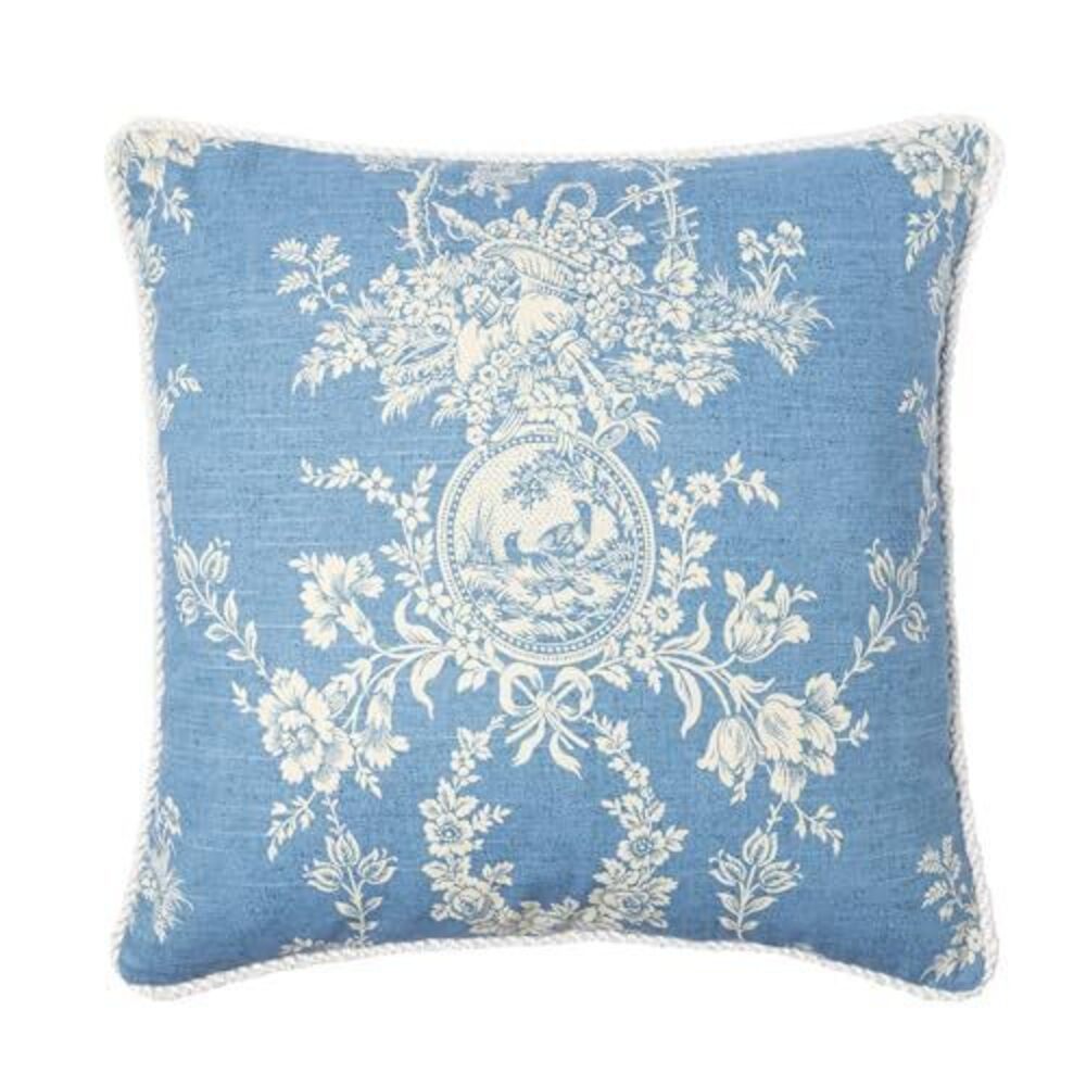 4952 Home Collection Country Toile 20" x 20" Pillow Cover – Red Chambray